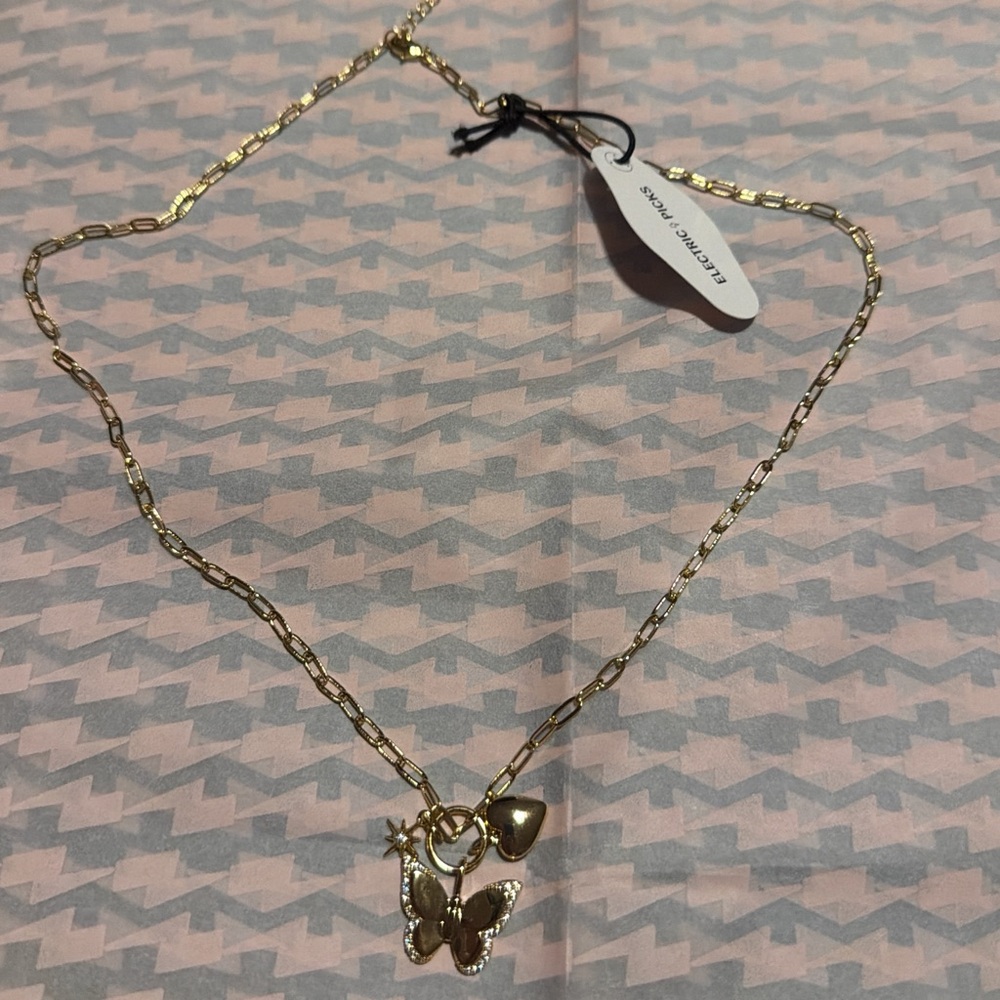 Electric Picks Gold Link Necklace